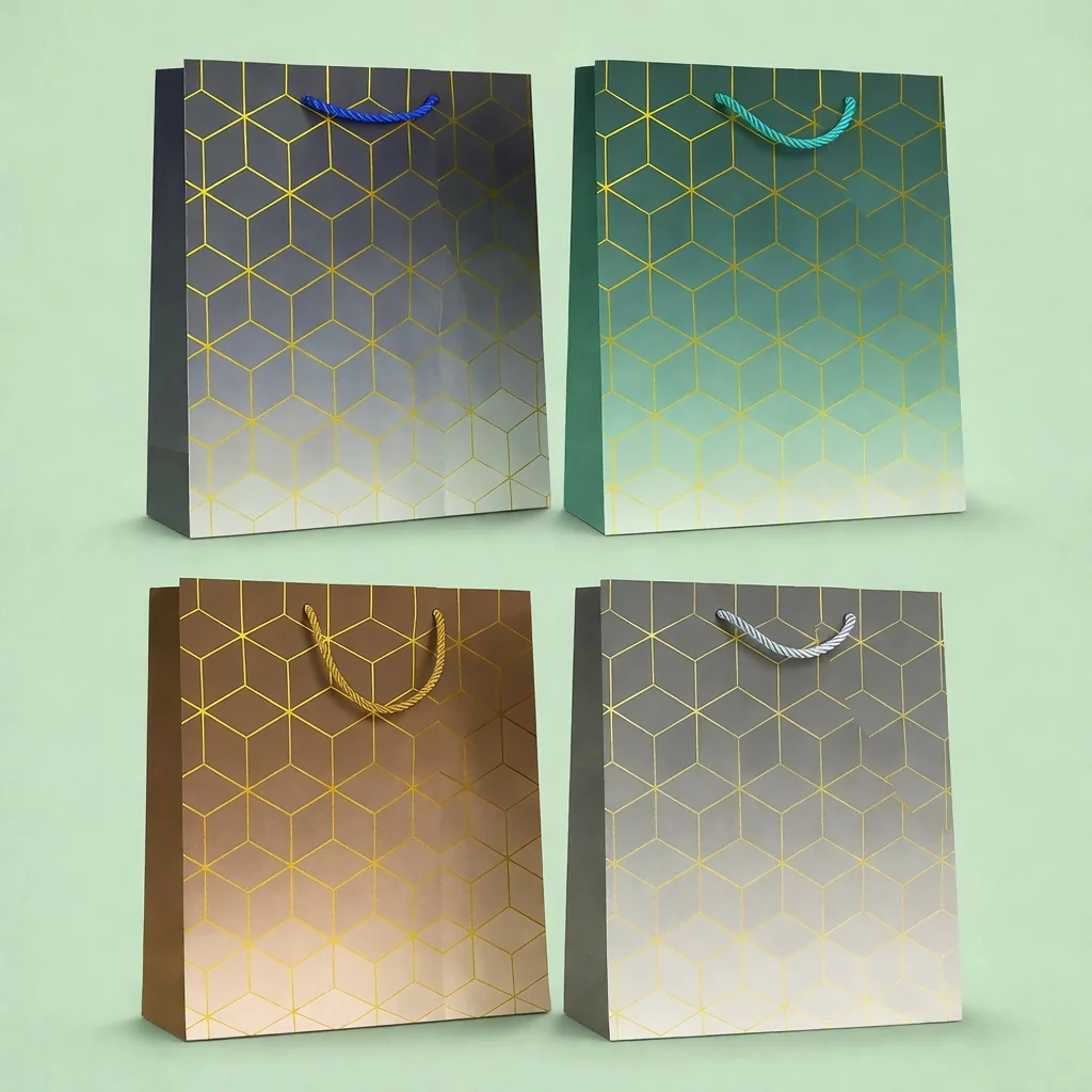 Premium Gift Bag with Handle Geometric Design Paper Carry Bag (1 PC) - Image 3