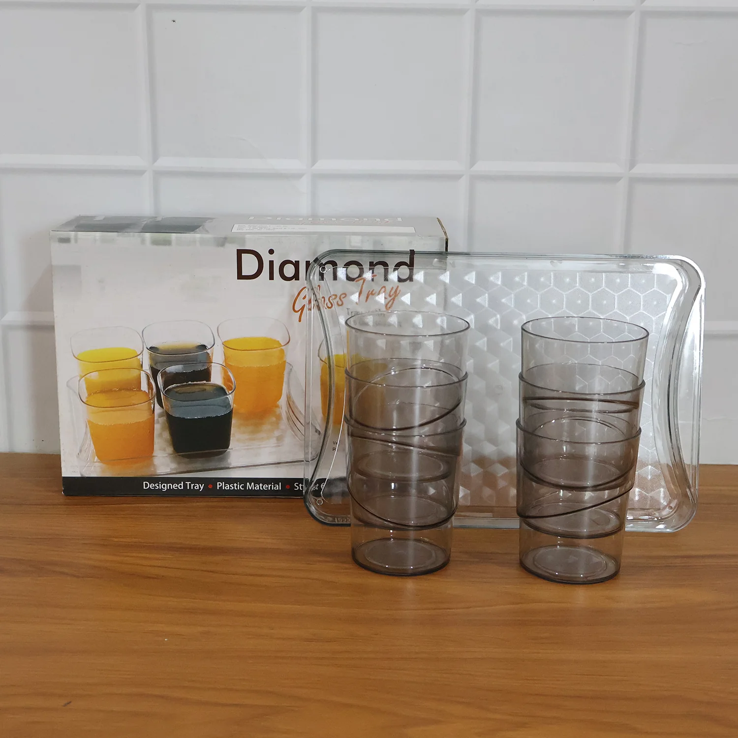 Premium Glass Serving Set (6 Glass With 1 Tray) - Image 8