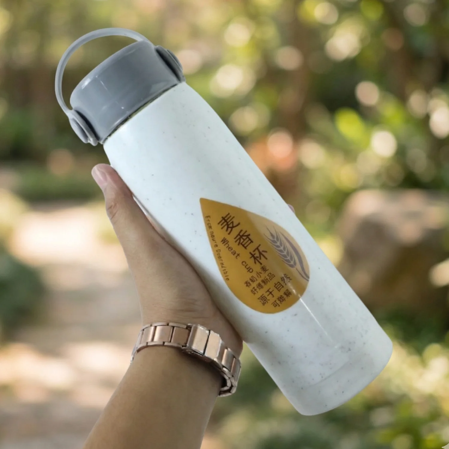 Premium Glass Water Bottle with Mobile Phone Holder (1 Pc, 380 ML) - Image 8