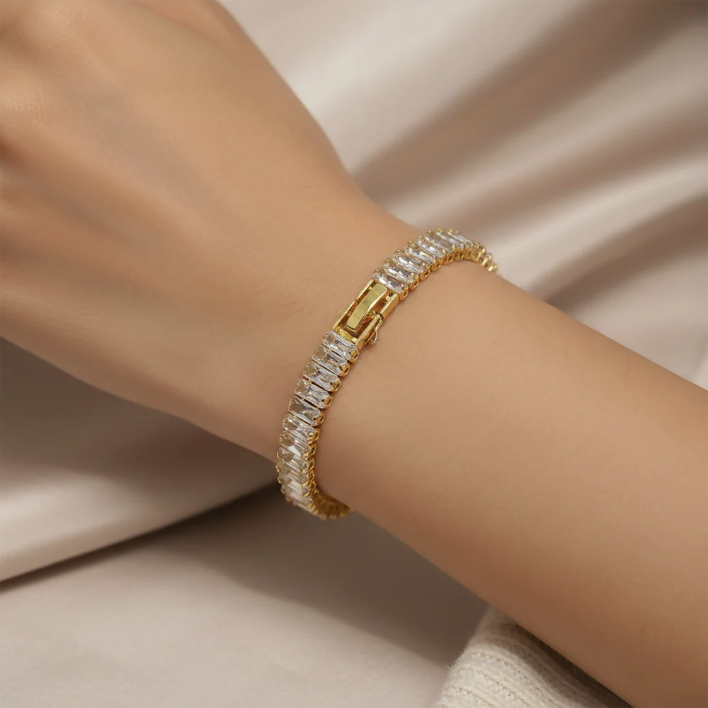 Premium Gold Finish American Diamond Bracelet for Women - Image 2