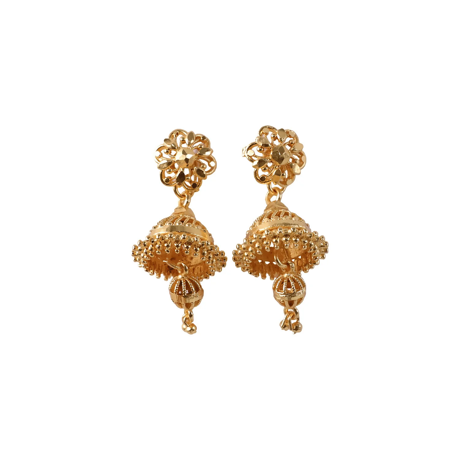 Premium Gold-Finish Jhumka Earrings – Traditional Charm with a Modern Twist - Image 5
