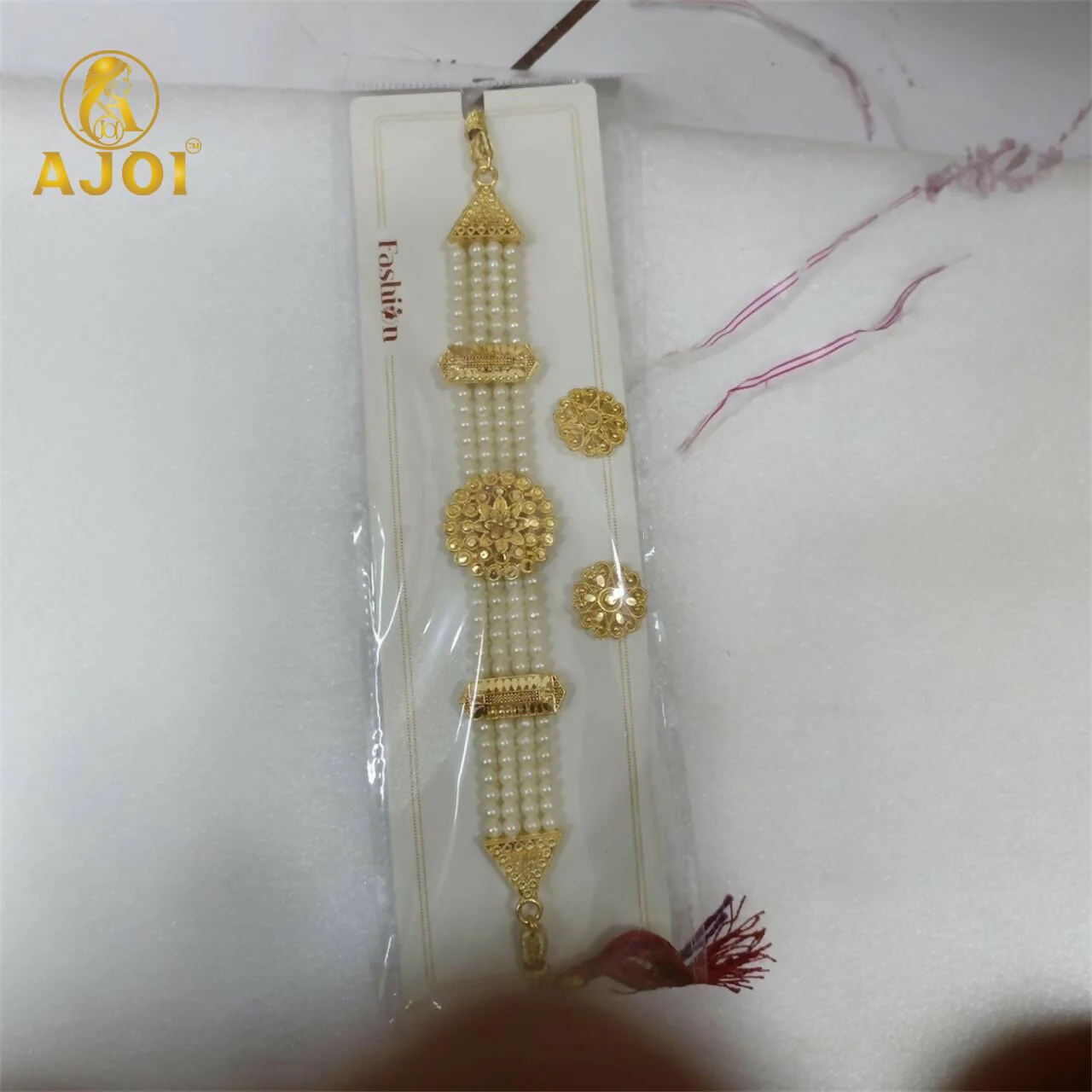 Premium Gold-Plated Pearl Chick Set | Traditional Bridal Jewellery Set - Image 6