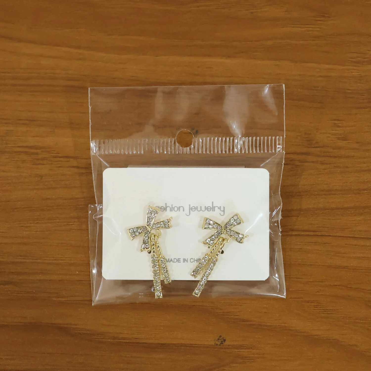 Premium Golden Bow-Knot Diamond Tassel Earrings (Korean Collection) - Image 7