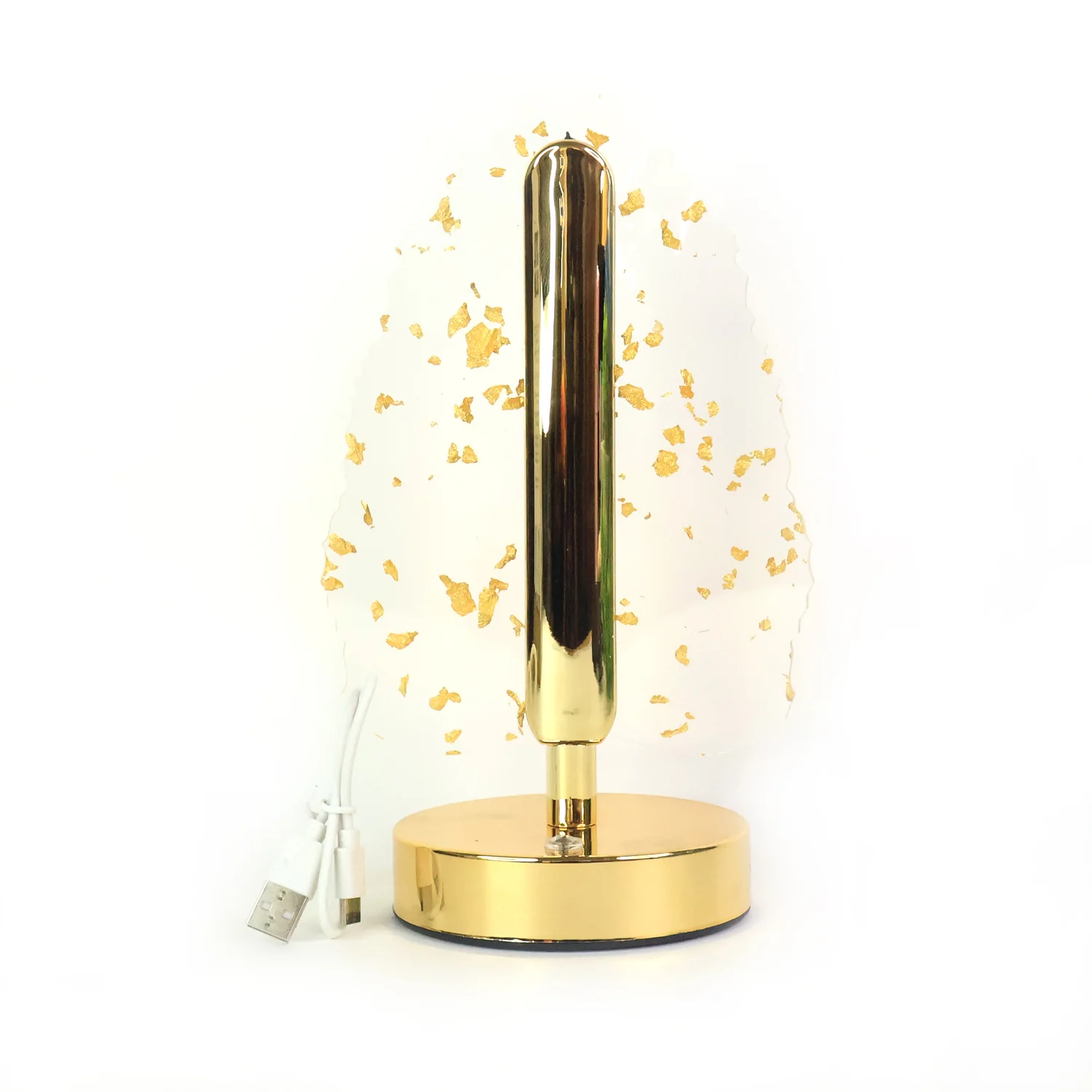 Premium Golden Crystal Leaf-Shaped LED Table Lamp (1 Pc) - Image 5