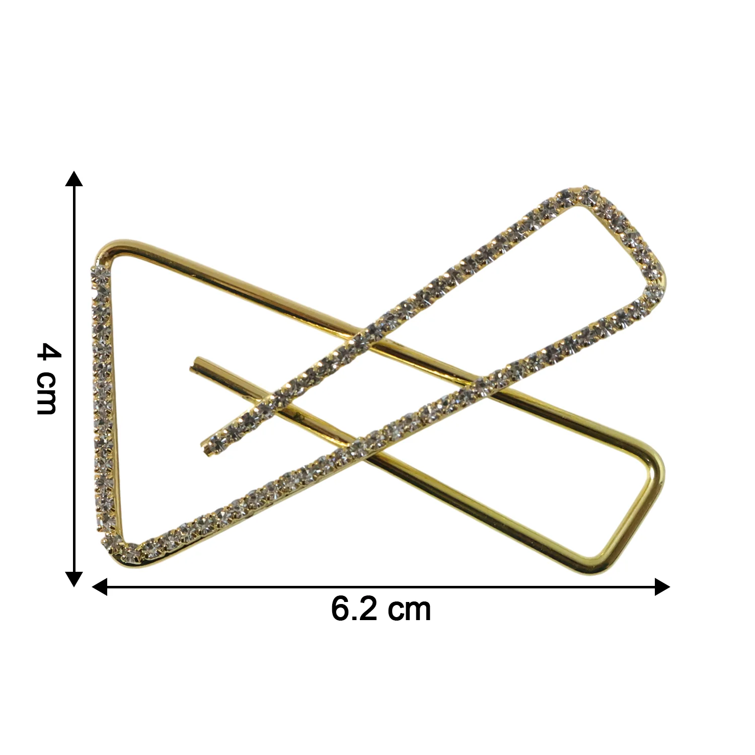 Premium Golden Crystal Triangle Saree Safety Pin Brooch (1 Pc) - Image 6