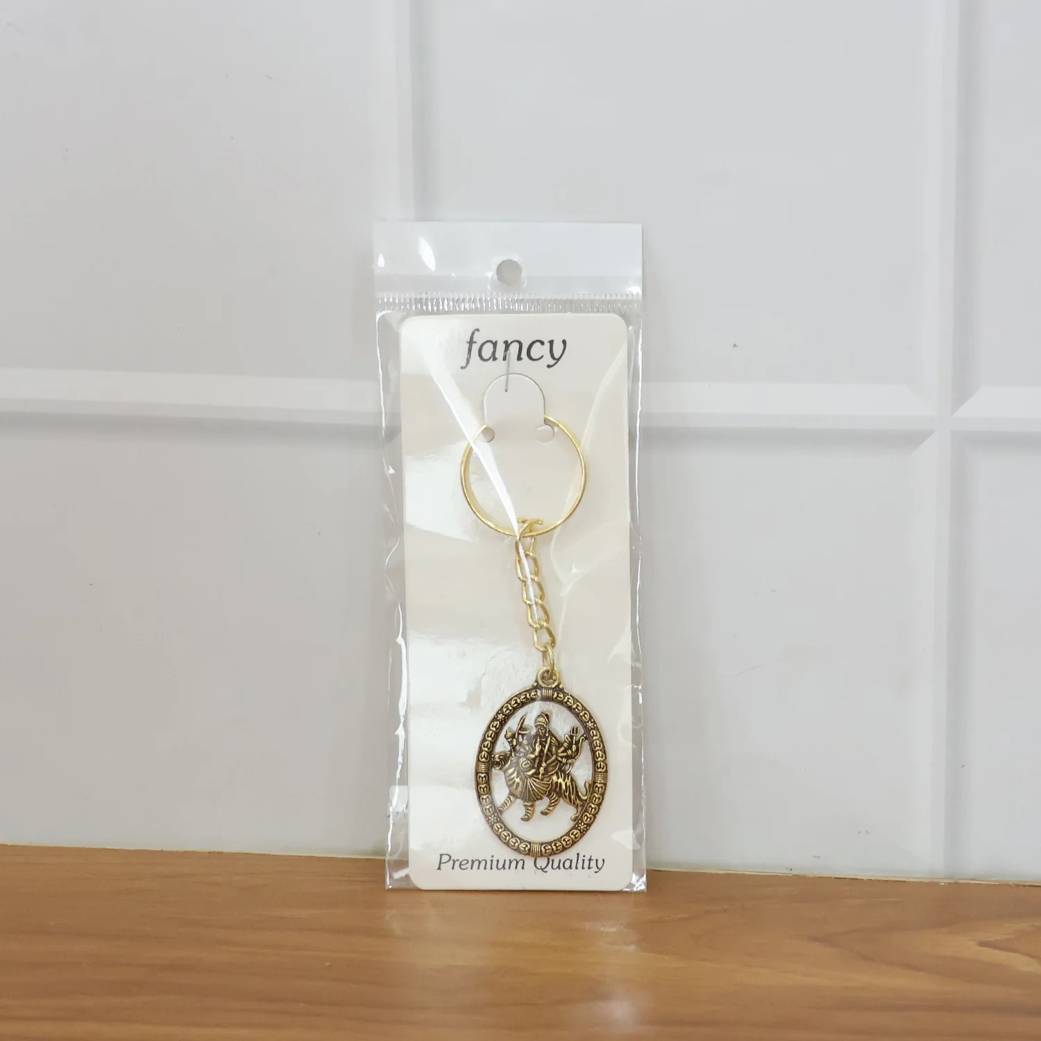 Premium Golden Metal Durga Maa Keychain (1 Pc) - Image 6