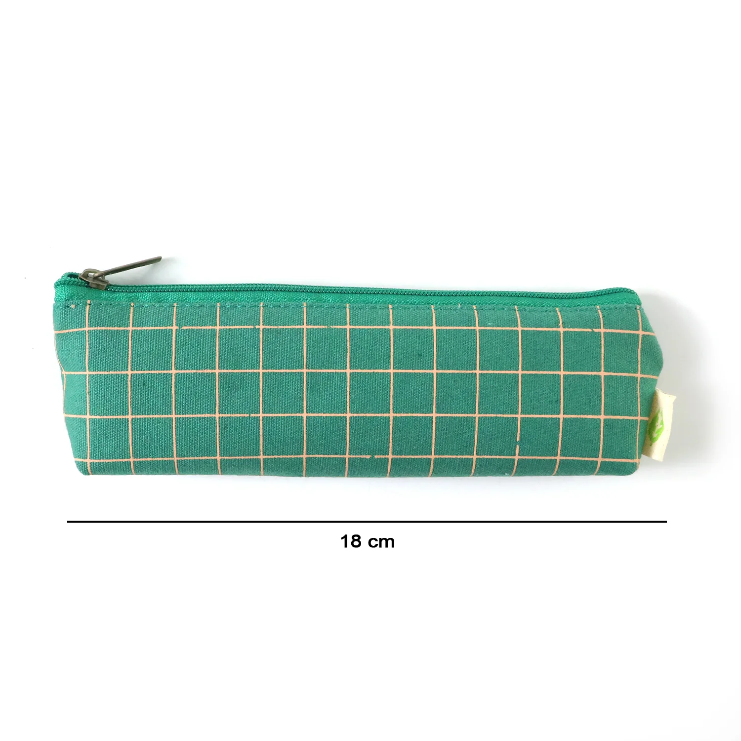 Premium Green Grid Printed Zipper Pencil Pouch Organizer (1 Pc) - Image 6