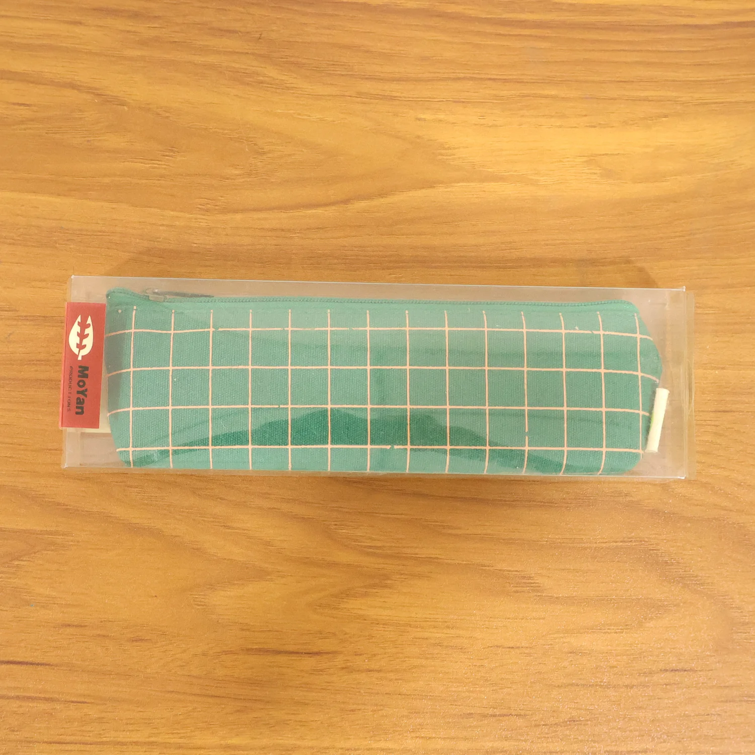 Premium Green Grid Printed Zipper Pencil Pouch Organizer (1 Pc) - Image 7