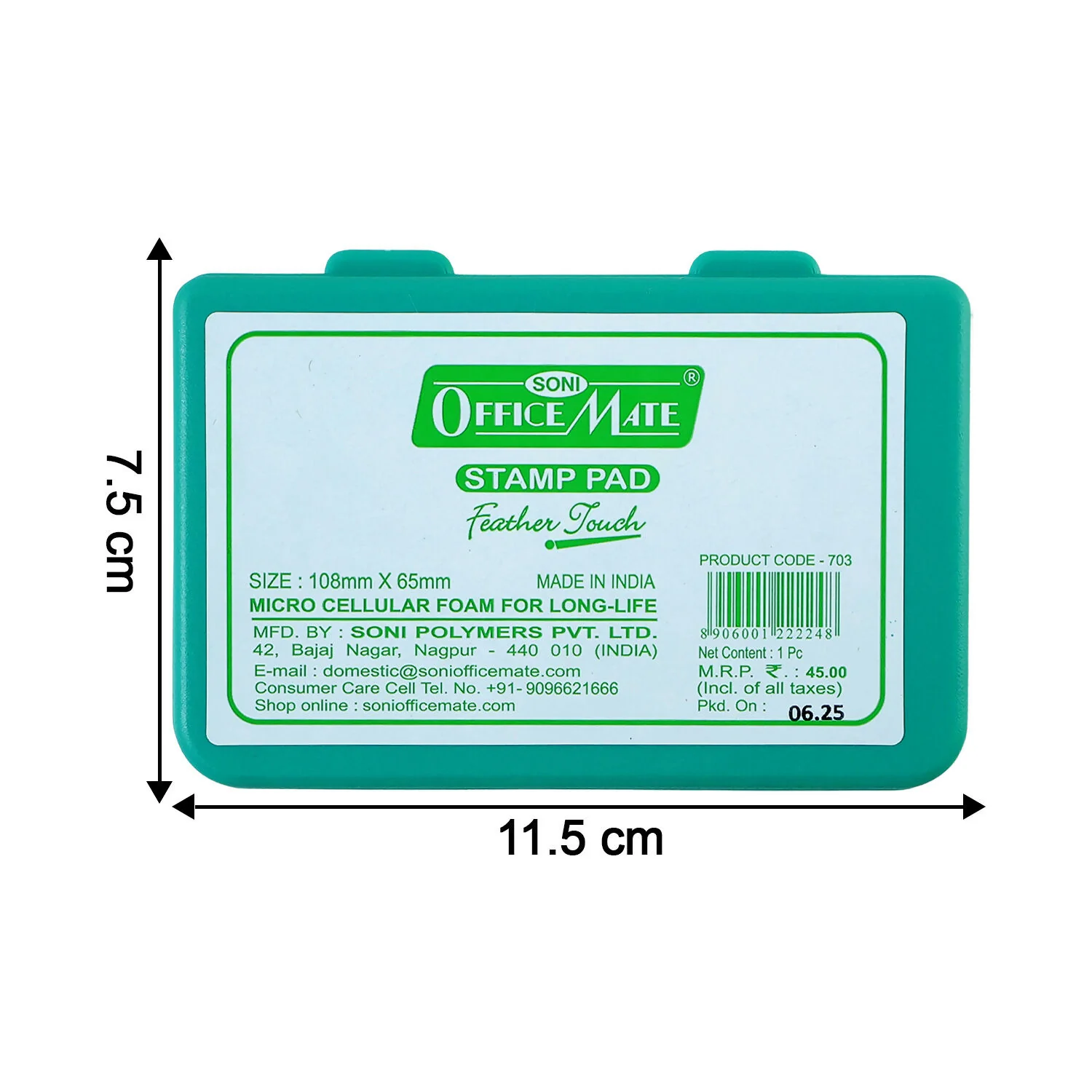 Premium Green Stamp Pad with High-Quality Ink & Microcellular Foam – (108 × 65 mm) - Image 6