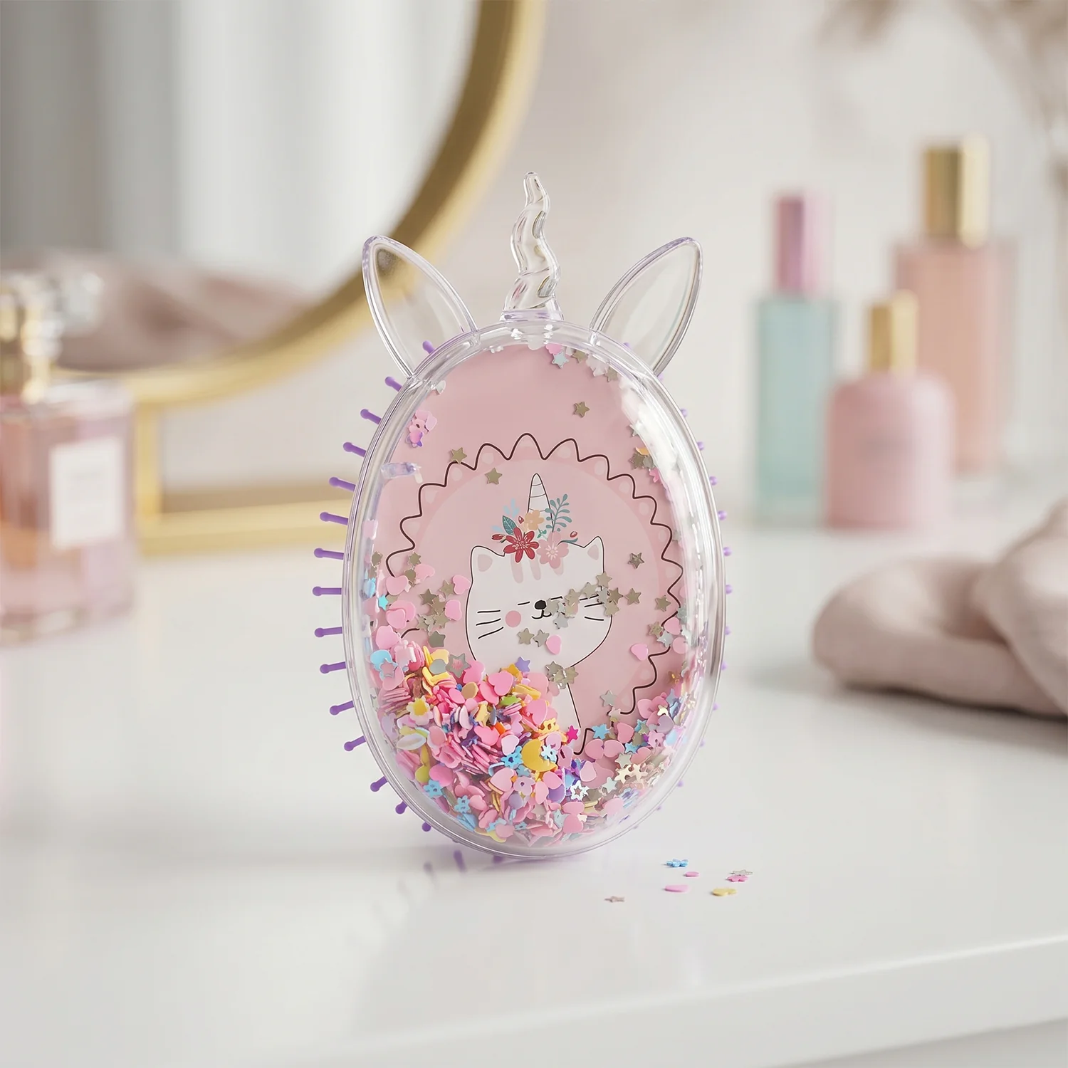 Cute Unicorn Theme Magic Floating Glitter Hair Comb (1 Pc) - Image 4