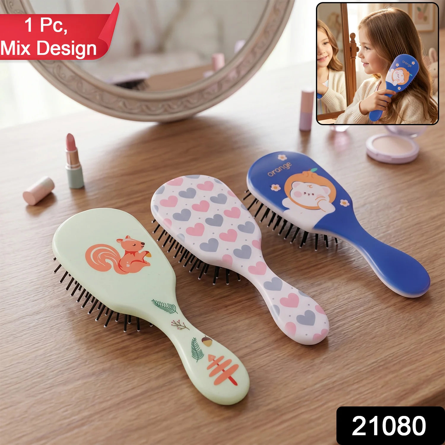 Fun and Colorful Mix Design Kids Hair Comb (1 Pc, Mix Design) - Image 2