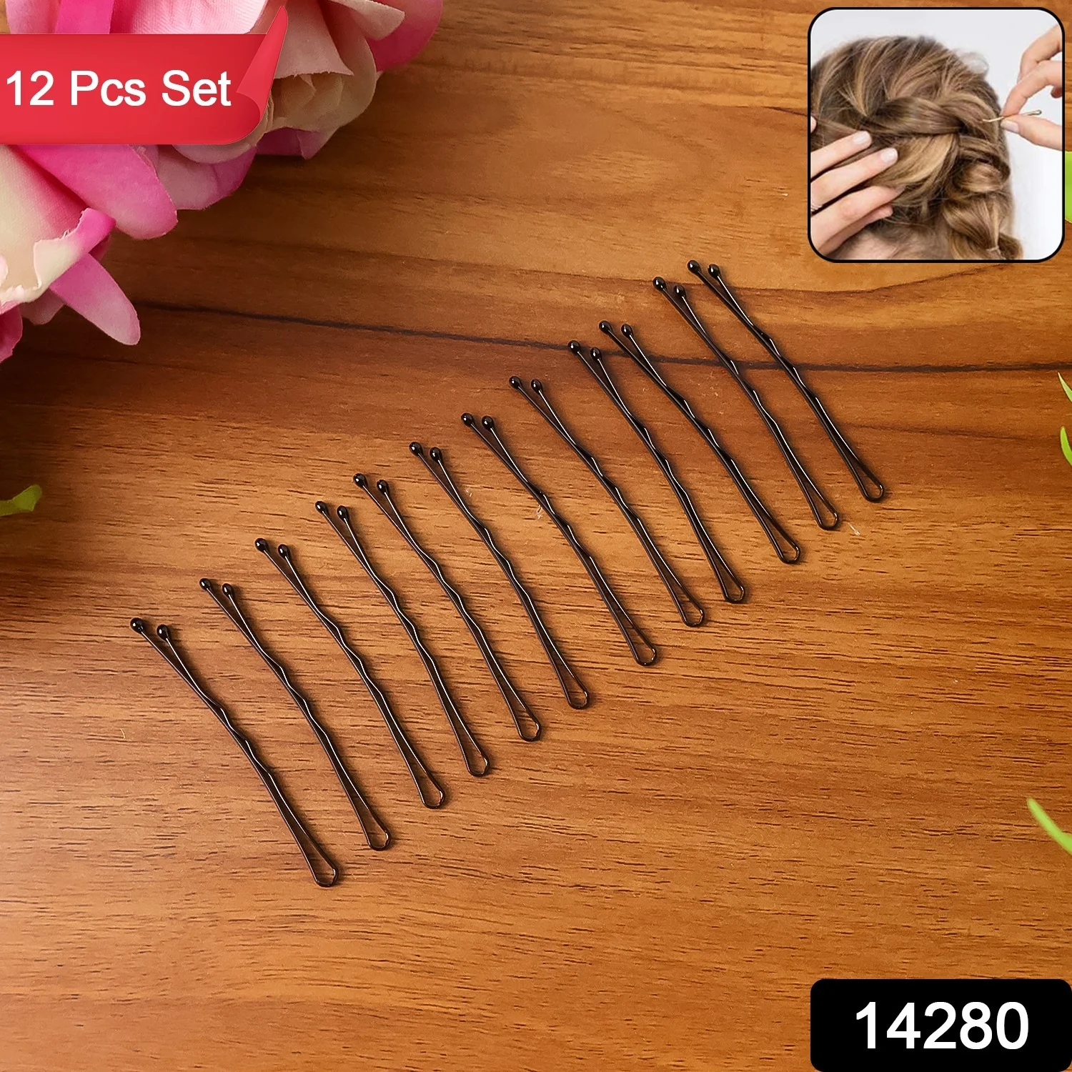 Premium Hair Bobby Pins Set 12pc - Image 2