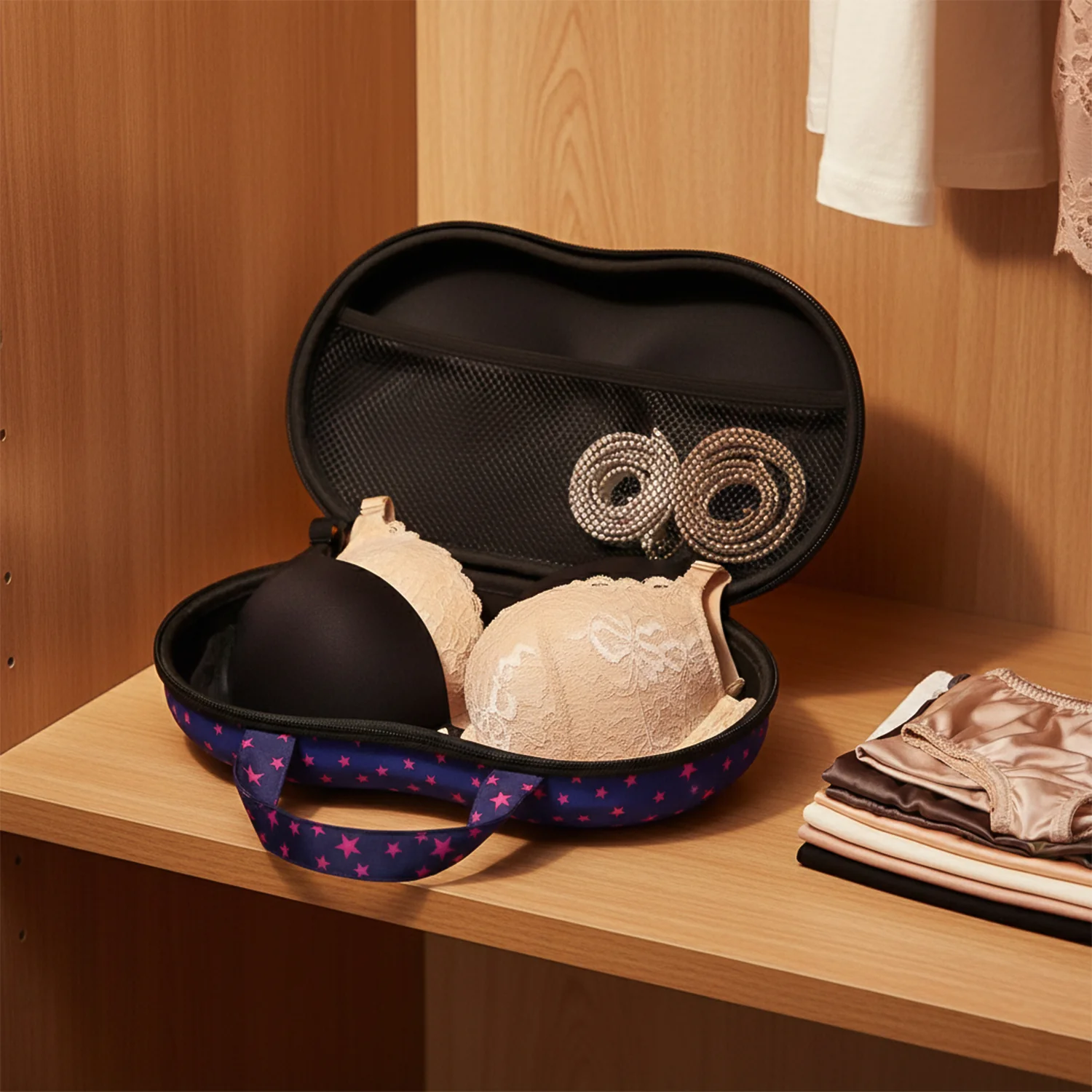 Premium Hard-Shell Bra & Lingerie Storage Travel Case (1 Pc) - Image 4