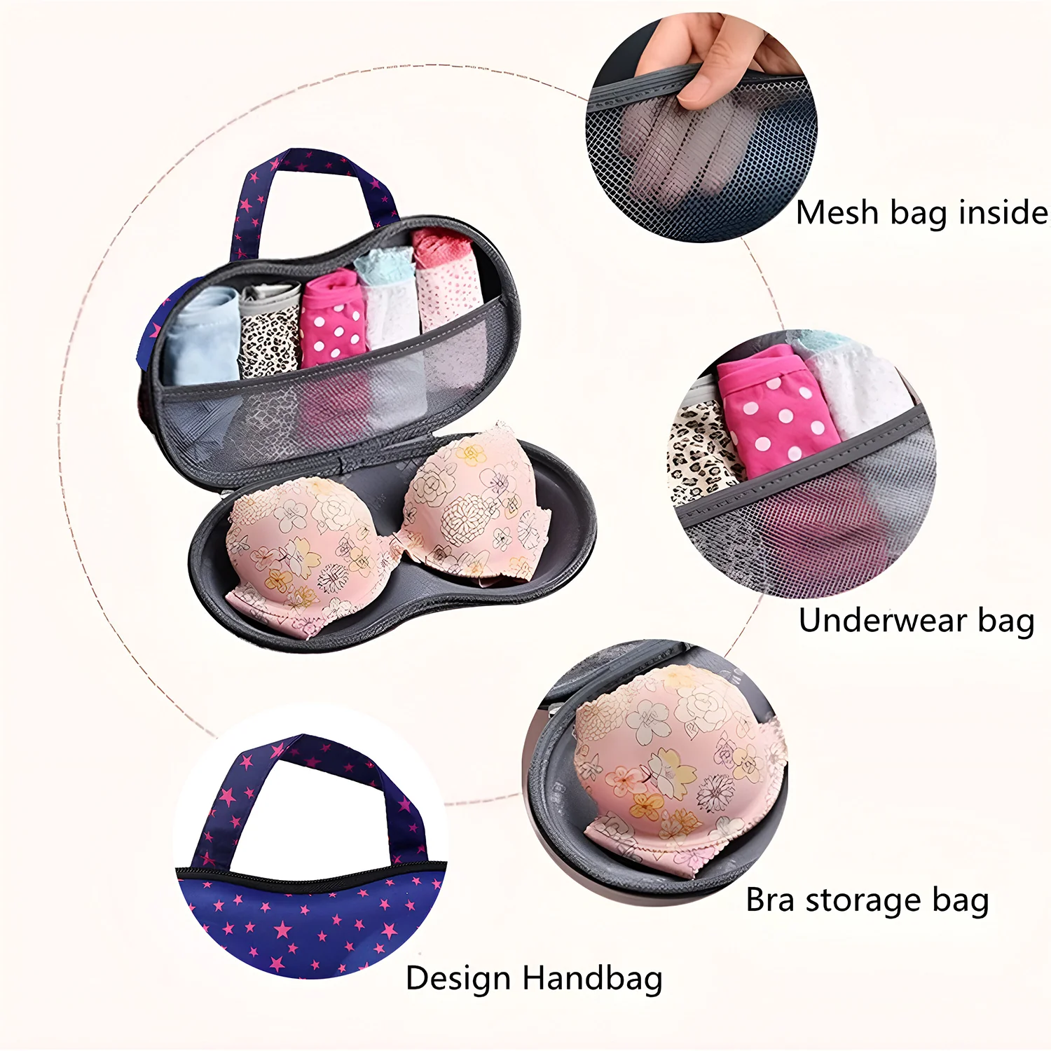 Premium Hard-Shell Bra & Lingerie Storage Travel Case (1 Pc) - Image 8