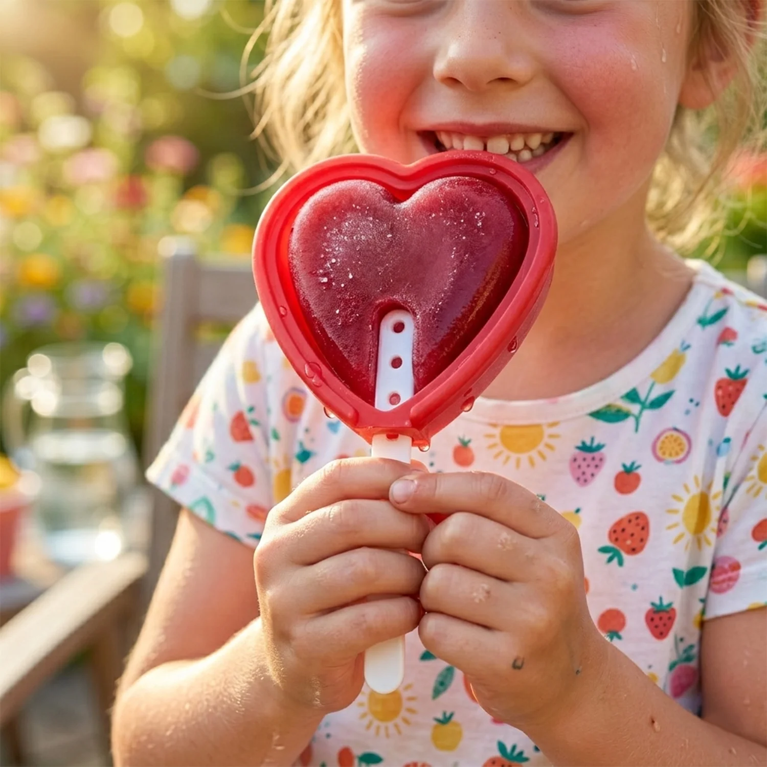 Premium Heart Shape Silicone Popsicle Mold Set 4 Pc - Image 3