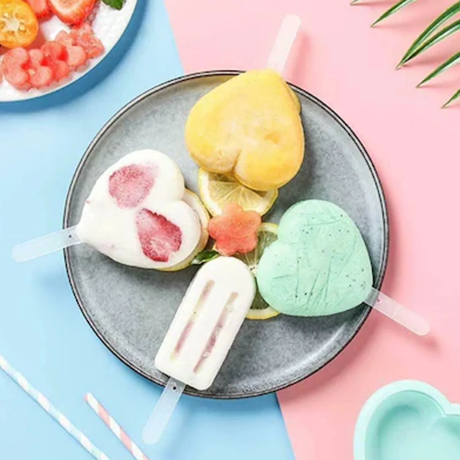 Premium Heart Shape Silicone Popsicle Mold Set 4 Pc - Image 5