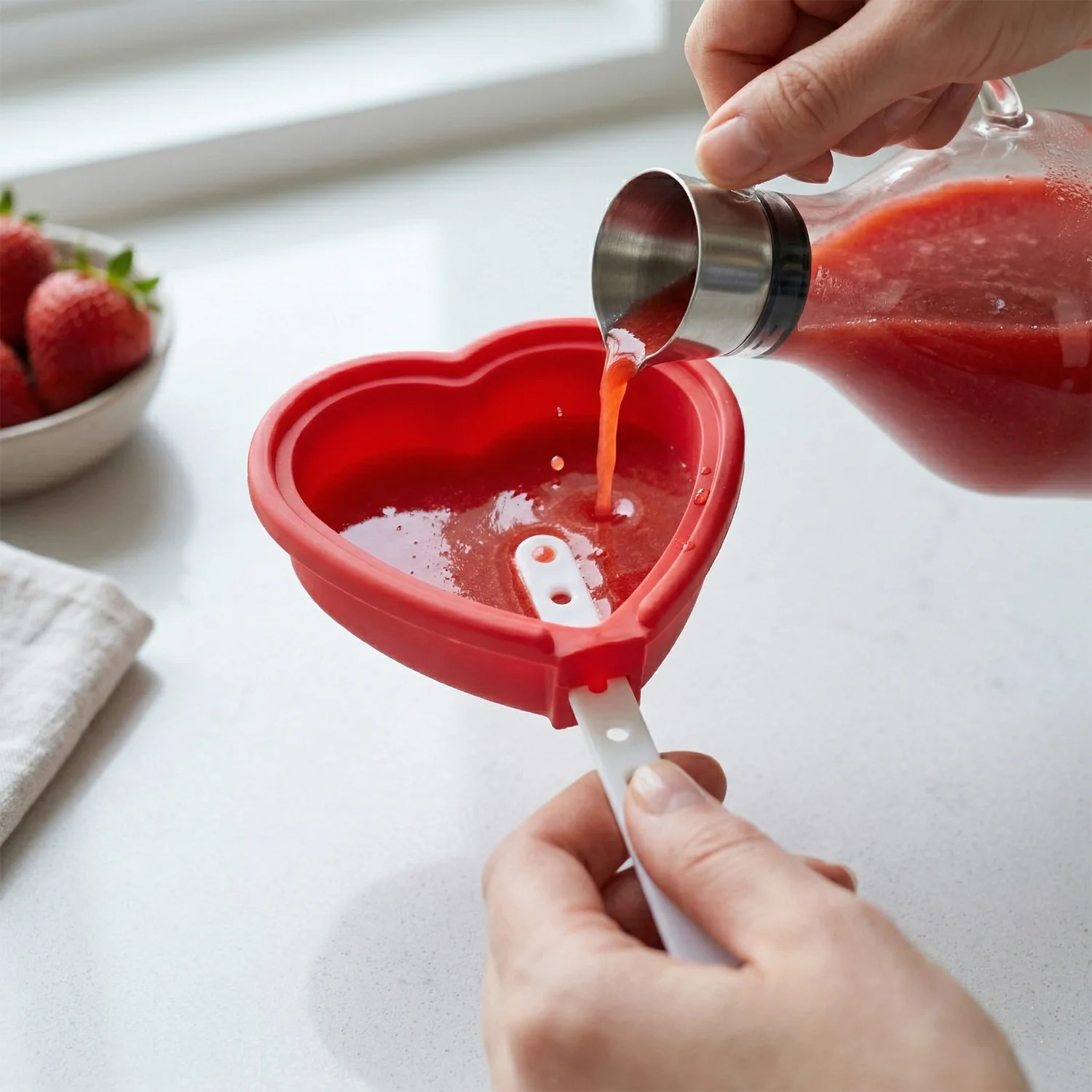 Premium Heart Shape Silicone Popsicle Mold Set 4 Pc - Image 8