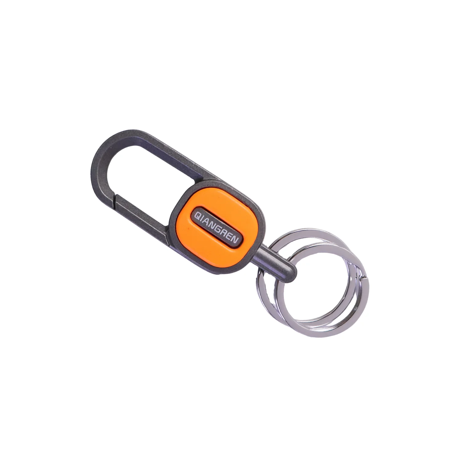 Premium Heavy Duty Push Lock Metal Keychain with Dual Ring (1 Pc) - Image 4