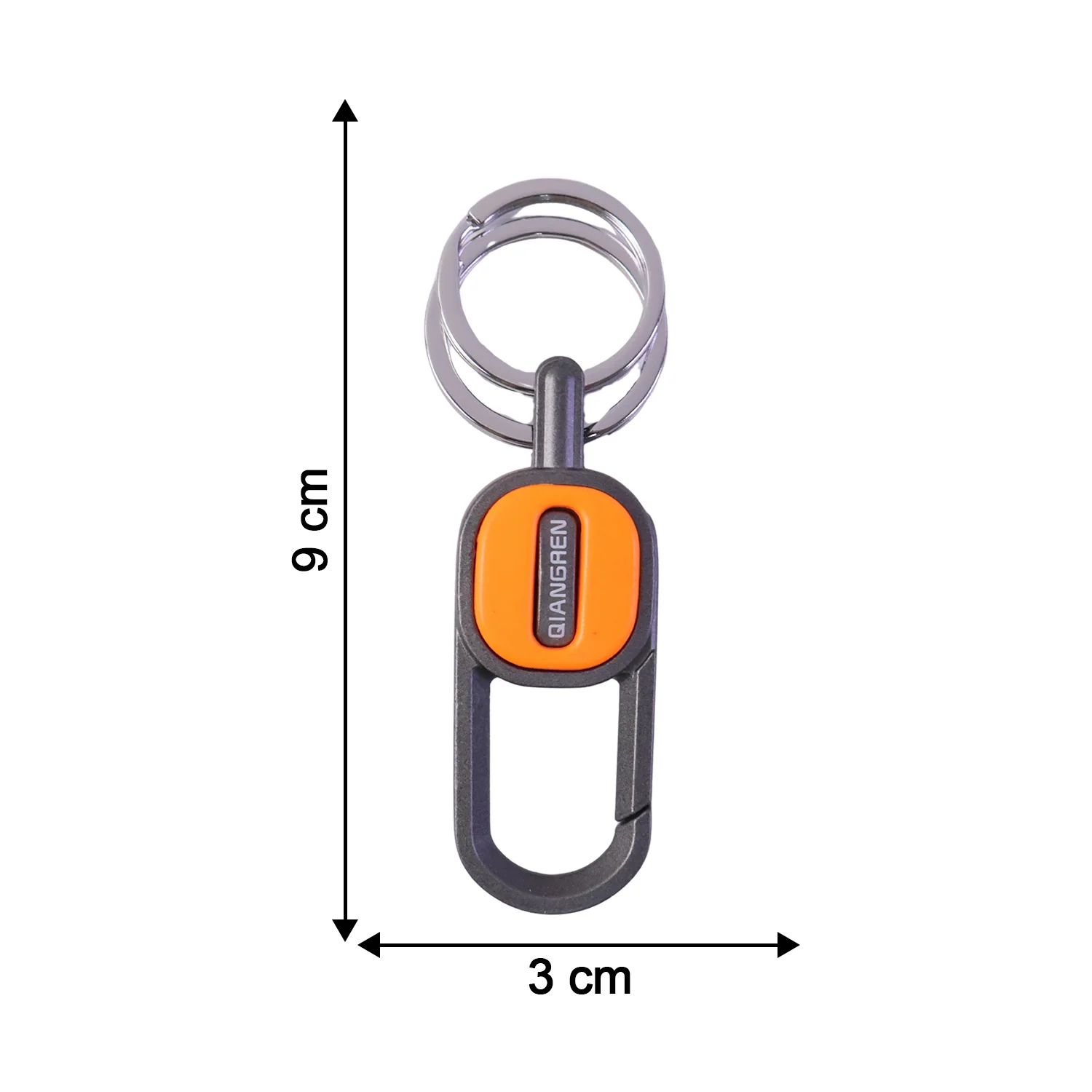 Premium Heavy Duty Push Lock Metal Keychain with Dual Ring (1 Pc) - Image 6