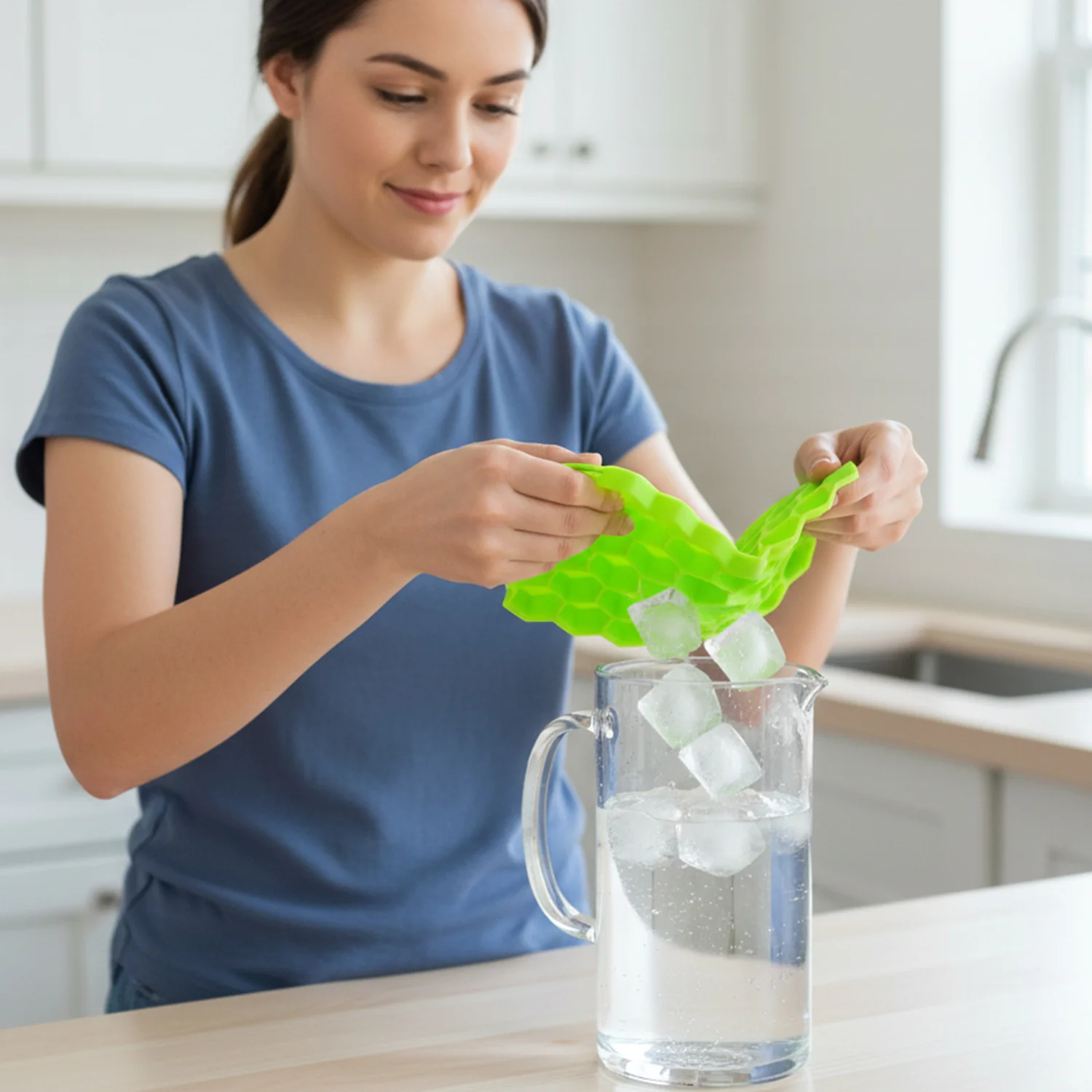Premium Honeycomb Silicone Ice Cube Tray with Lid (1 Pc) - Image 5