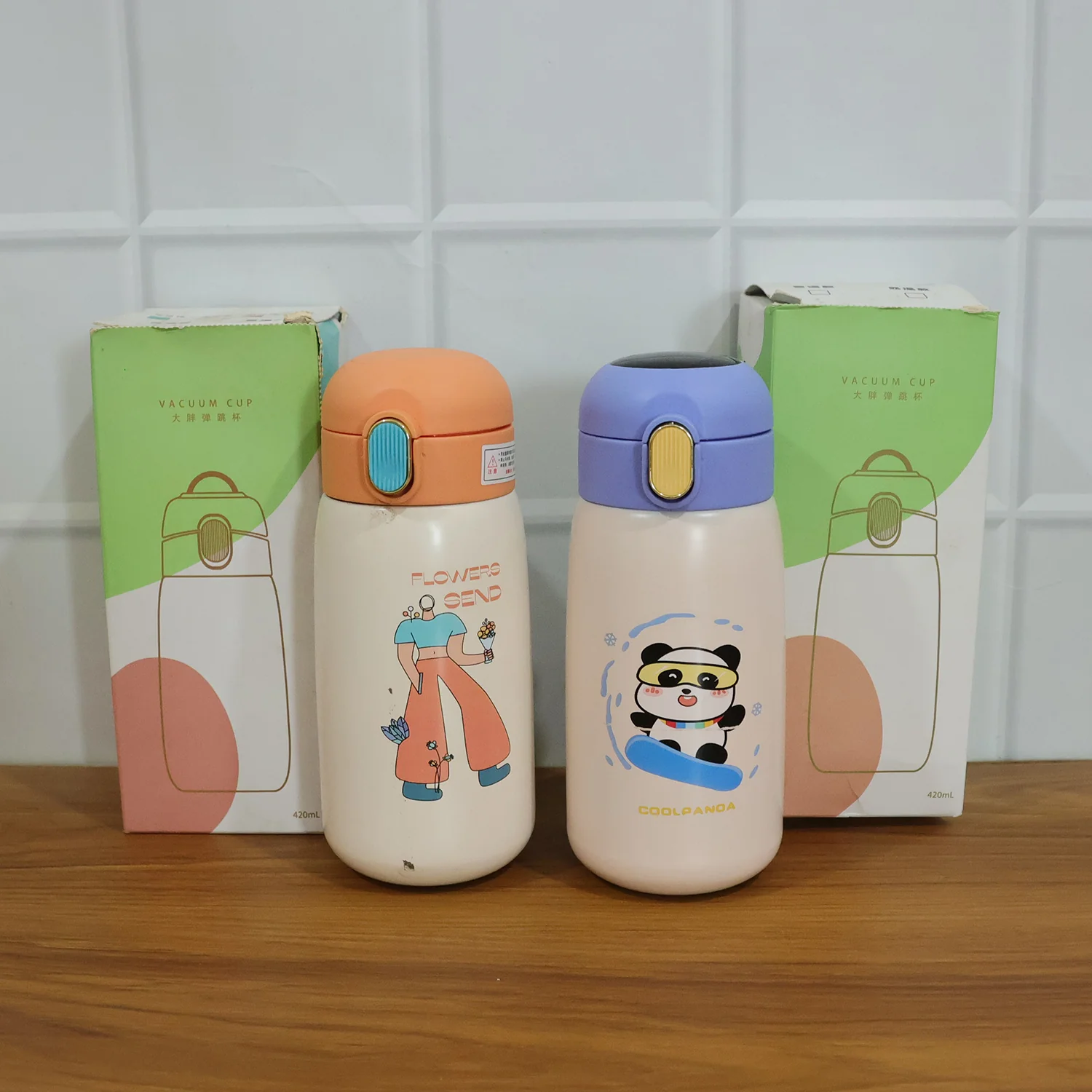 Premium Kids Insulated Water Bottle Cup (1 Pc, 420 ML Mix Design) - Image 8