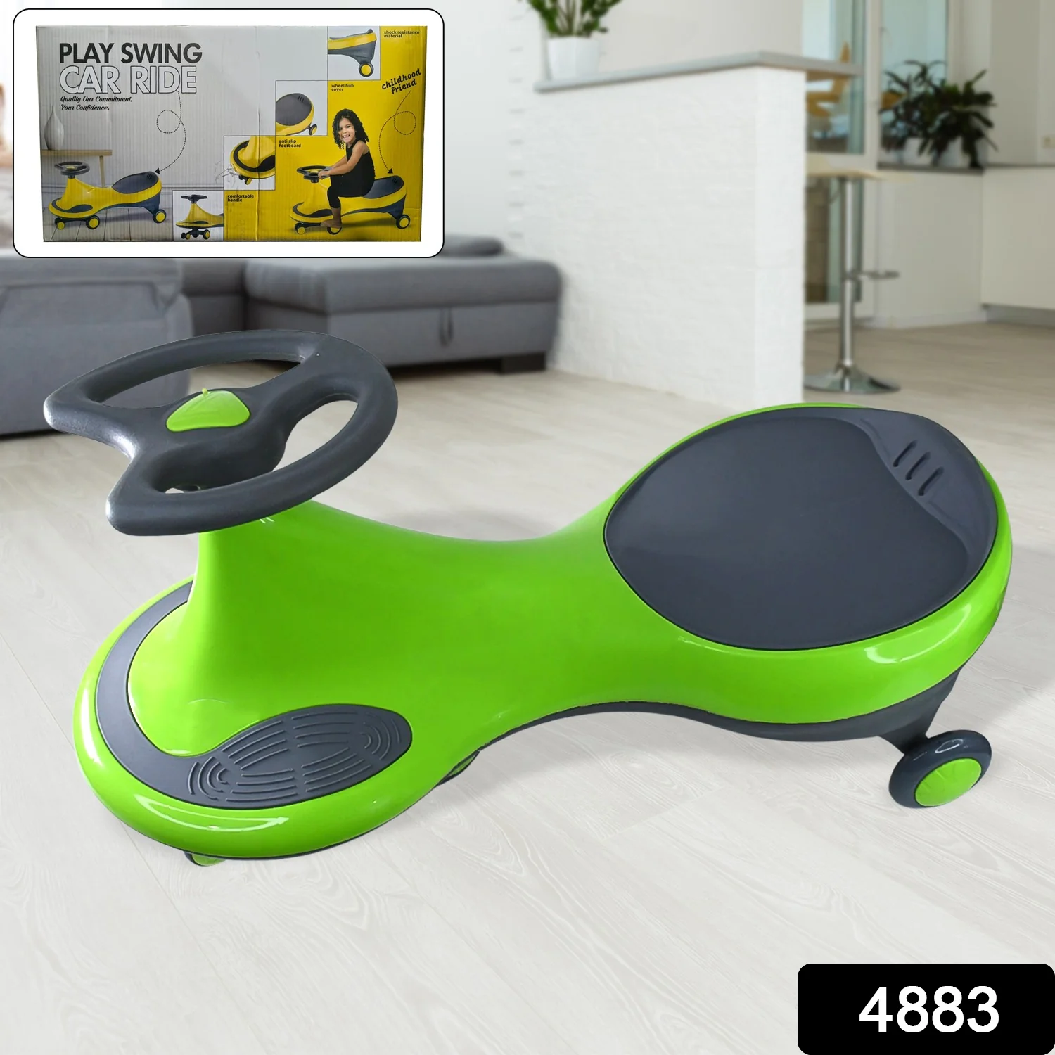 Premium Kids Play Swing Car Kids Ride on Toy (1 Pc / Mix Color) - Image 2