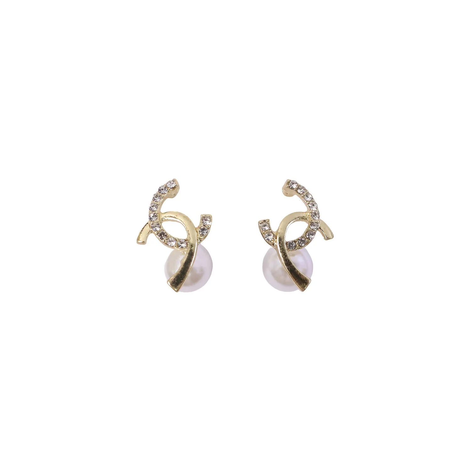 Premium Korean Rose-Tinted Pearl Huggie Hoop Earrings - Image 5