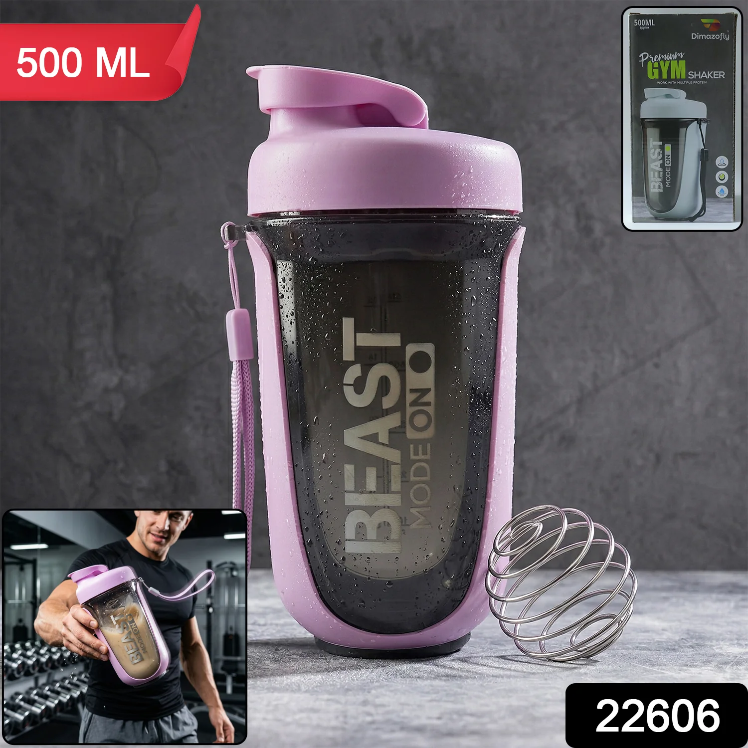 Premium Leak Proof Gym Shaker Bottle, fit fusion, 500 ML Approx - Image 2