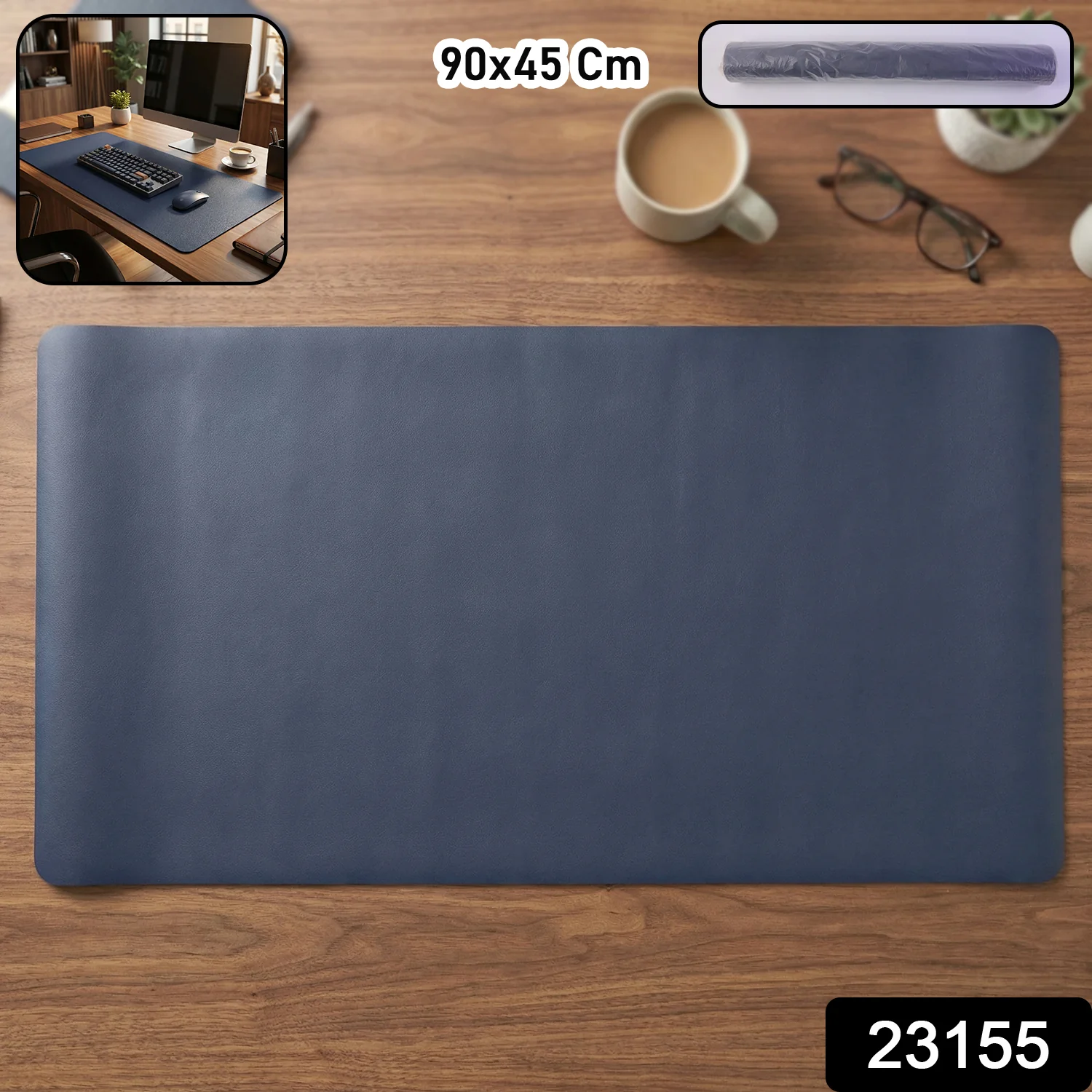 Premium Leather Finish Large Desk Mat Mouse Pad (1 Pc, 90x45 Cm) - Image 2