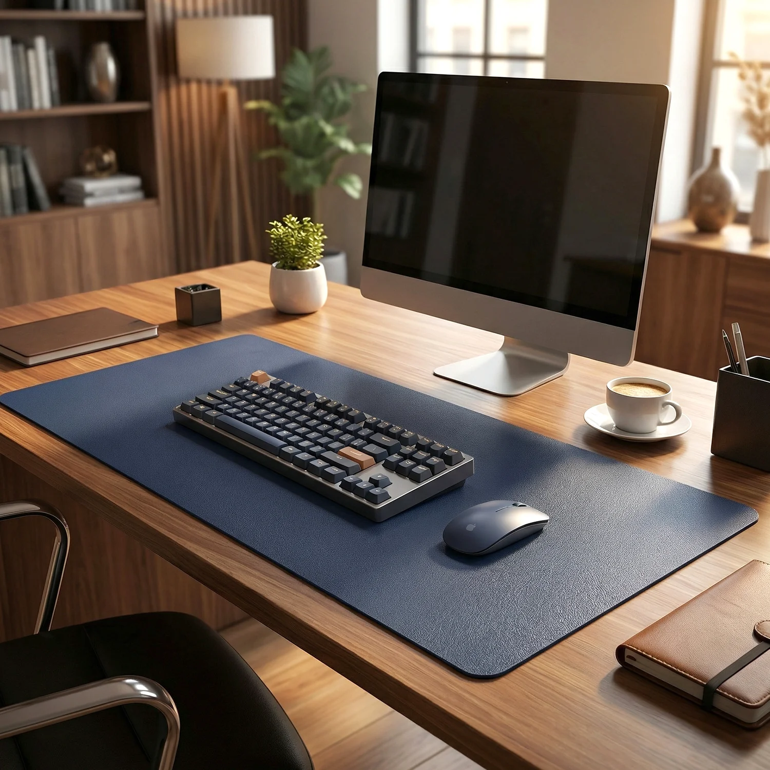 Premium Leather Finish Large Desk Mat Mouse Pad (1 Pc, 90x45 Cm) - Image 3