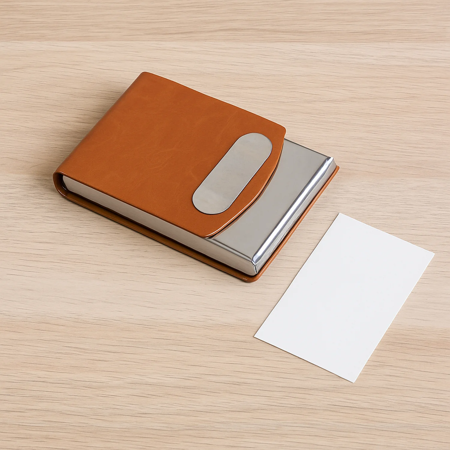 Premium Leather Finish Visiting Card Holder (1 Pc) - Image 4