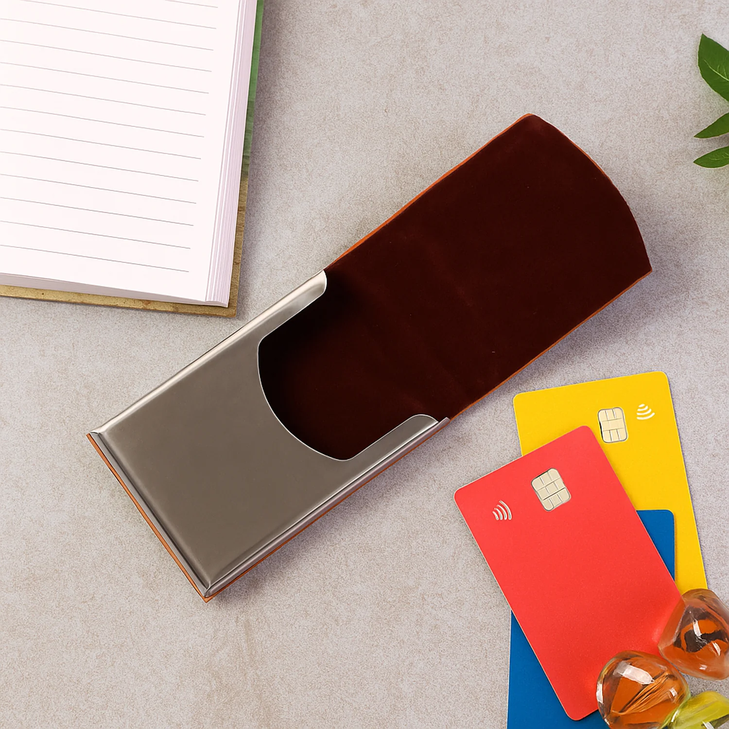 Premium Leather Finish Visiting Card Holder (1 Pc) - Image 7