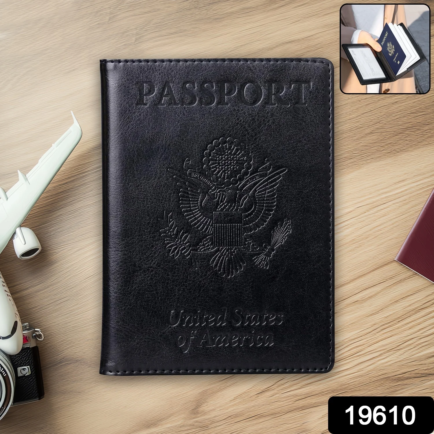 Premium Leatherette Passport Holder Cover (1 Pc) - Image 2
