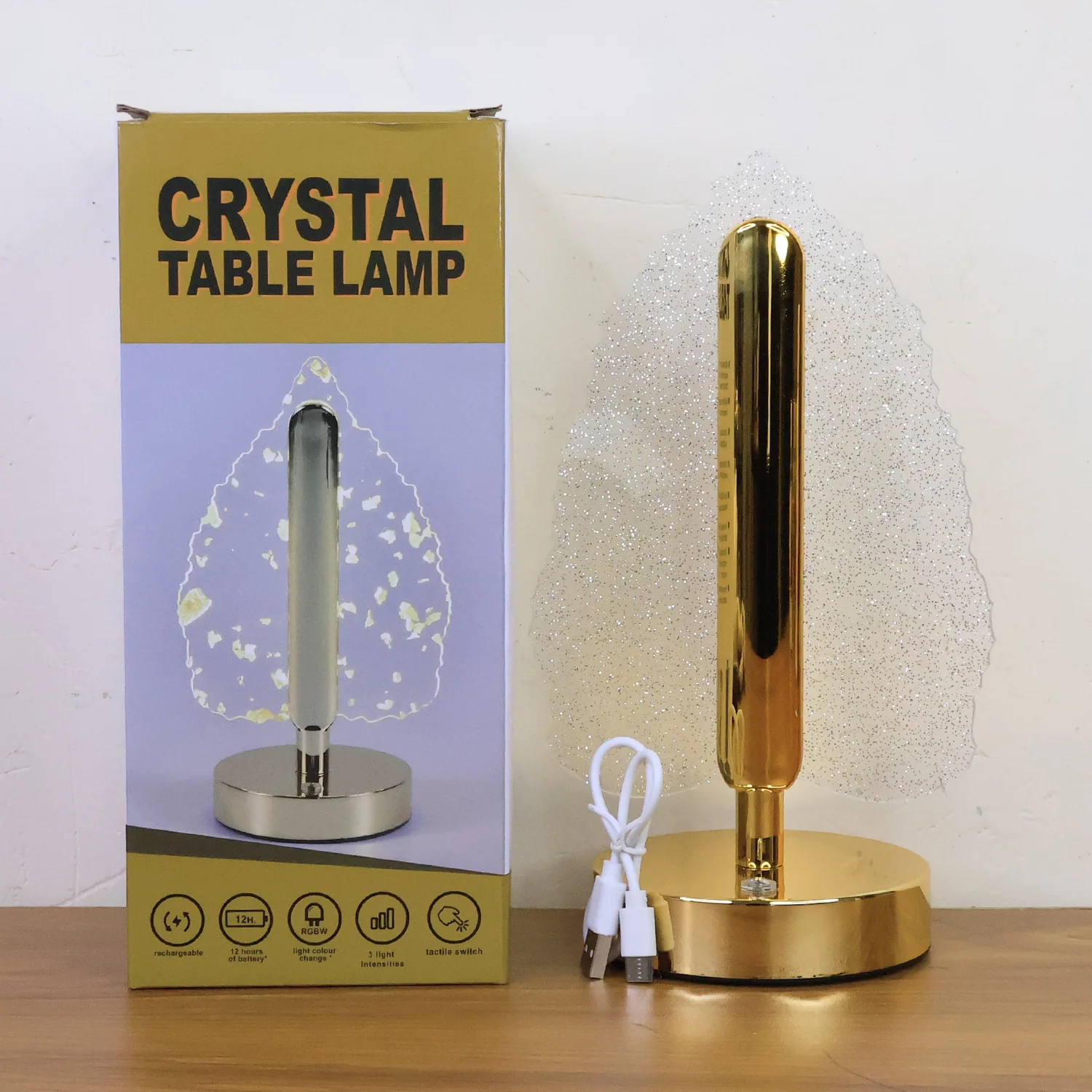 LED Crystal Table Lamp with USB Power - Image 8