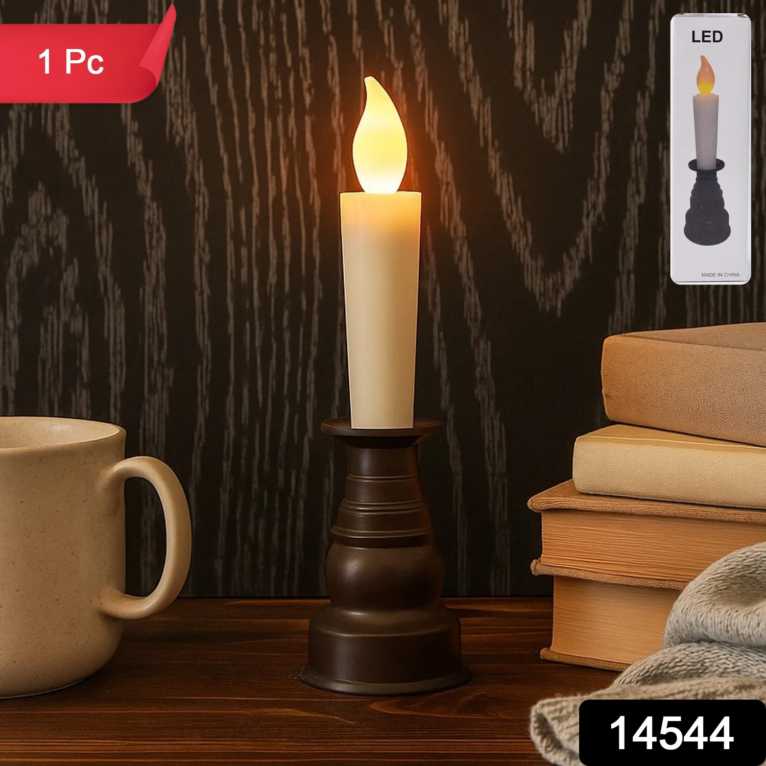 Premium LED Flameless Candle with Holder (1 Pc) - Image 2