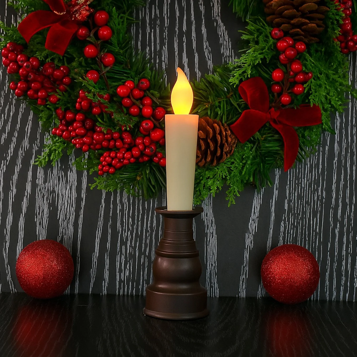 Premium LED Flameless Candle with Holder (1 Pc) - Image 3