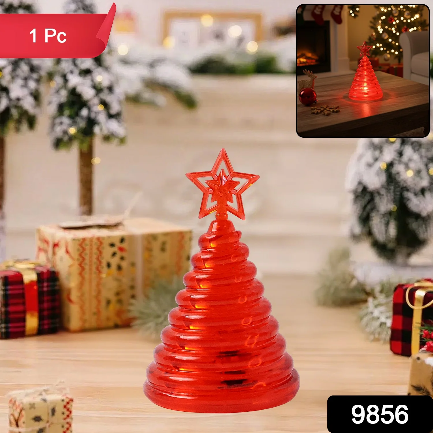 Premium LED Glowing Spiral Christmas Tree Night Lamp (1 Pc) - Image 2