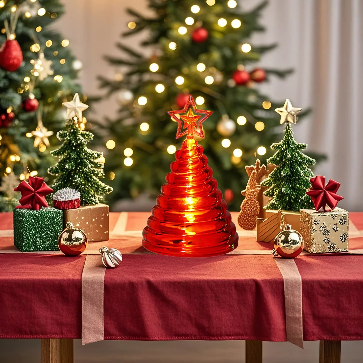 Premium LED Glowing Spiral Christmas Tree Night Lamp (1 Pc) - Image 3