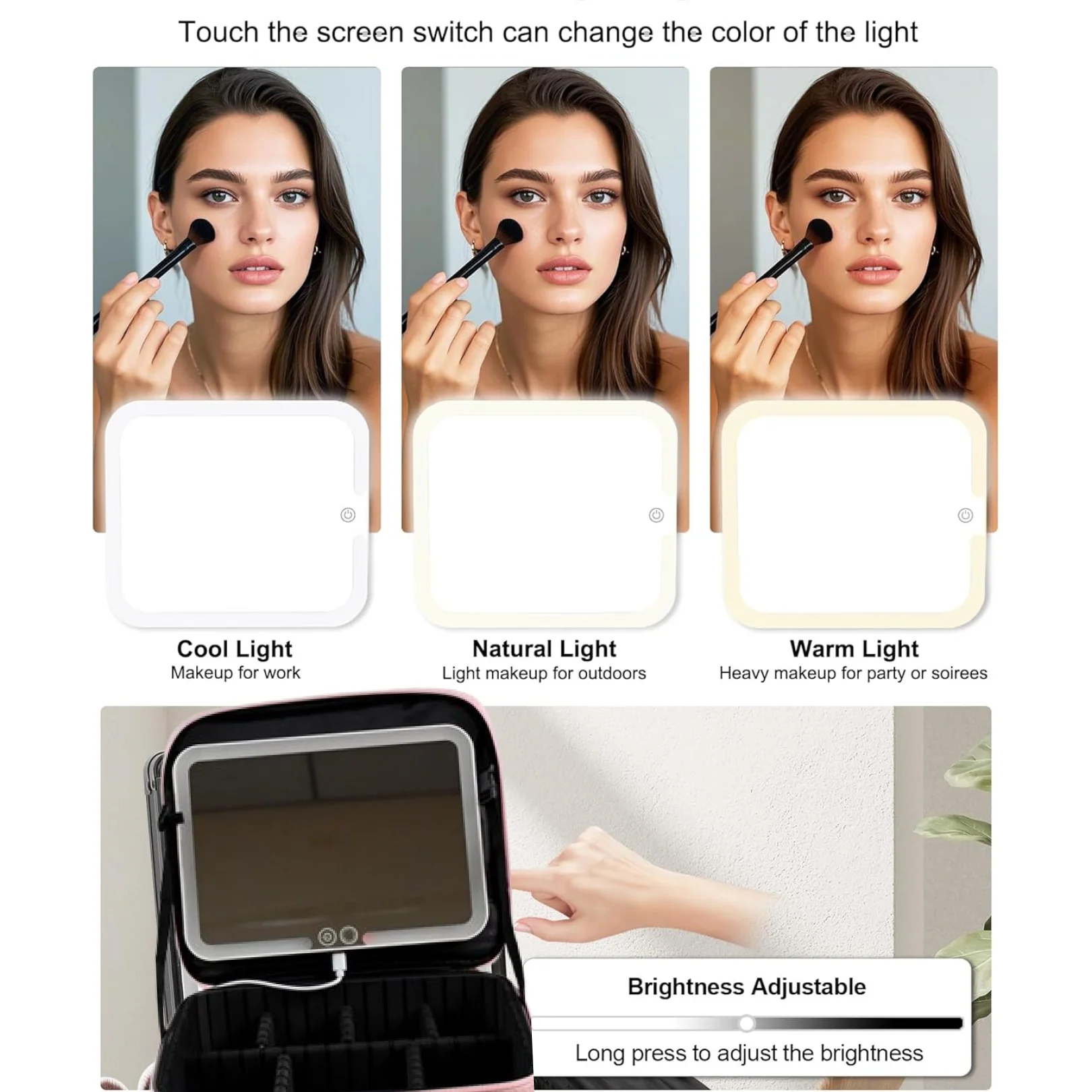 Premium LED Light Makeup Organizer Box (1 Pc / Mix Color) - Image 3