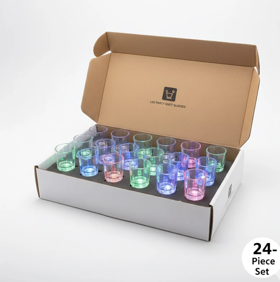 Premium LED Light-Up Shot Glass Set (24 Pc Set) - Image 6