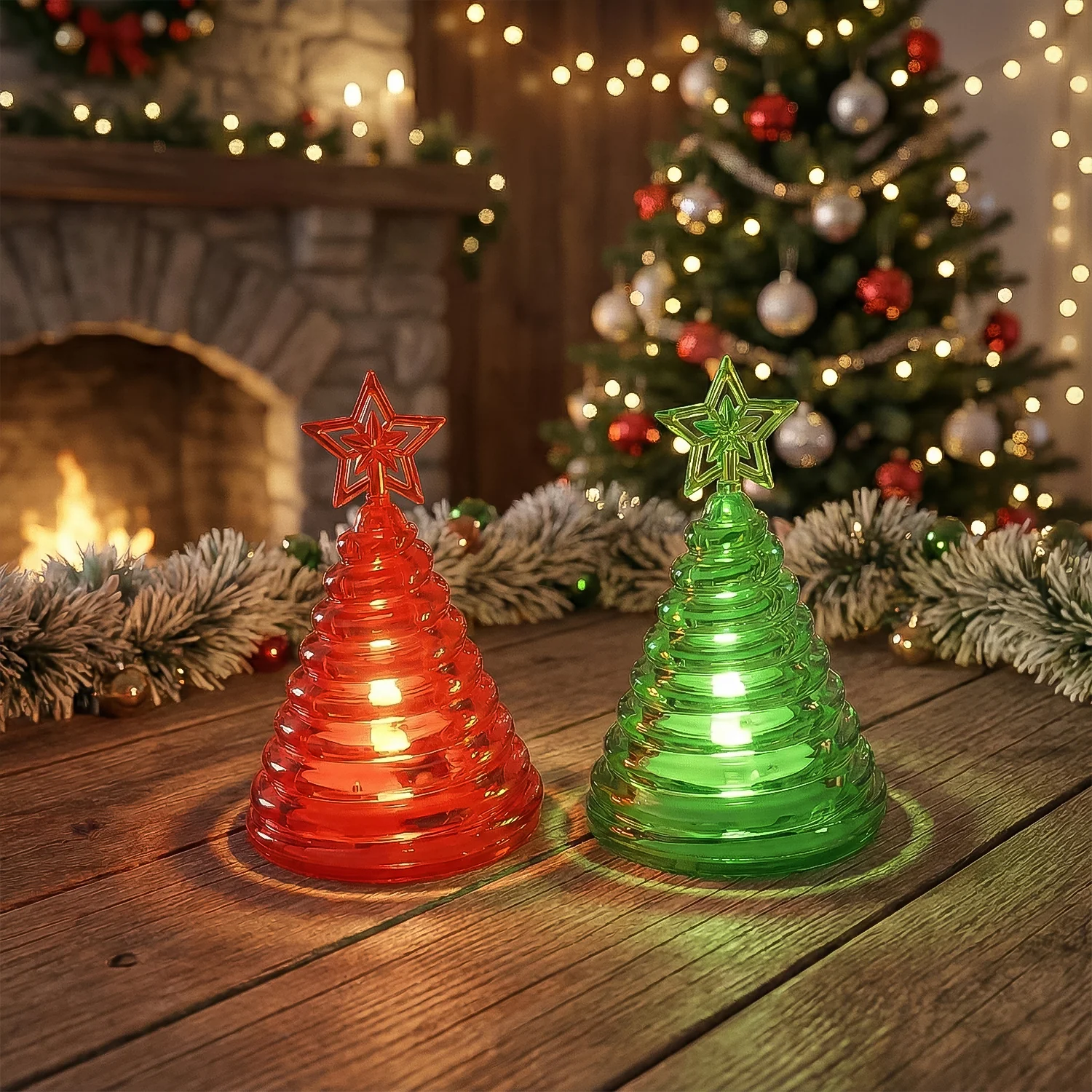 Premium LED Spiral Christmas Tree Decorative Night Lamp Set - Image 6