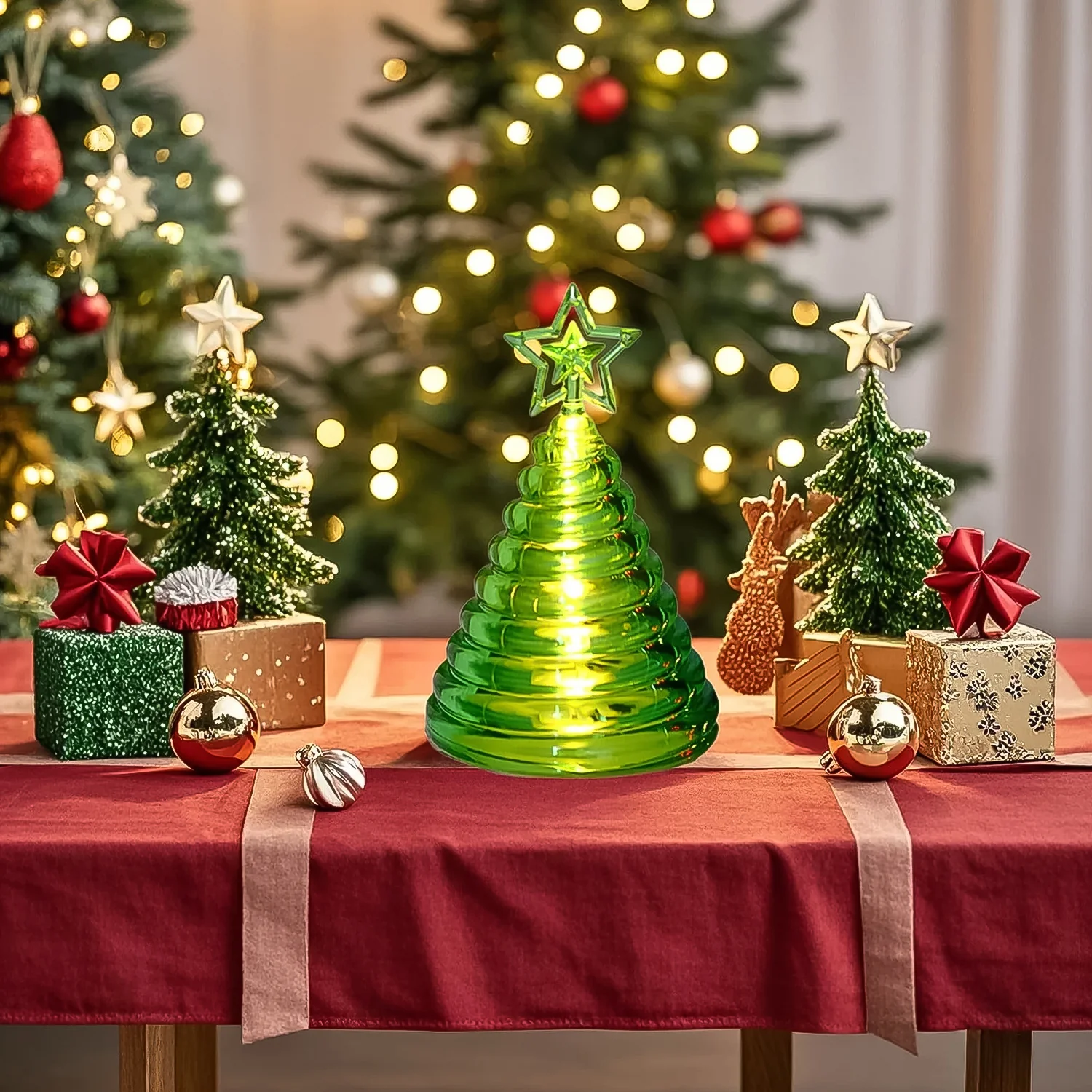 Premium LED Spiral Christmas Tree Decorative Night Lamp Set - Image 7