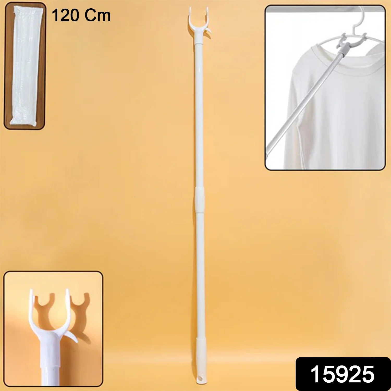 Premium Long Reach Clothes Hook Rod (120 cm, 1 Pc) - Image 2