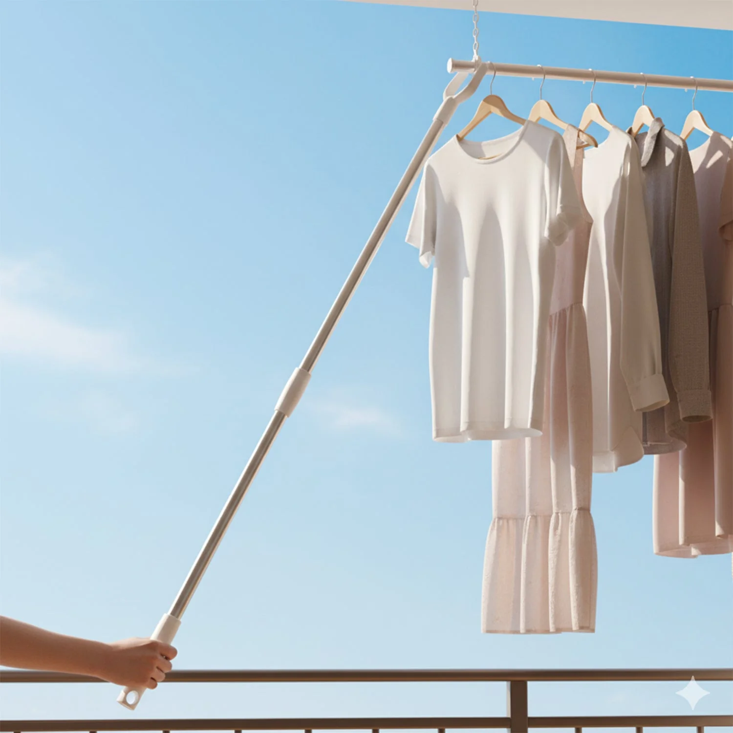 Premium Long Reach Clothes Hook Rod (120 cm, 1 Pc) - Image 3