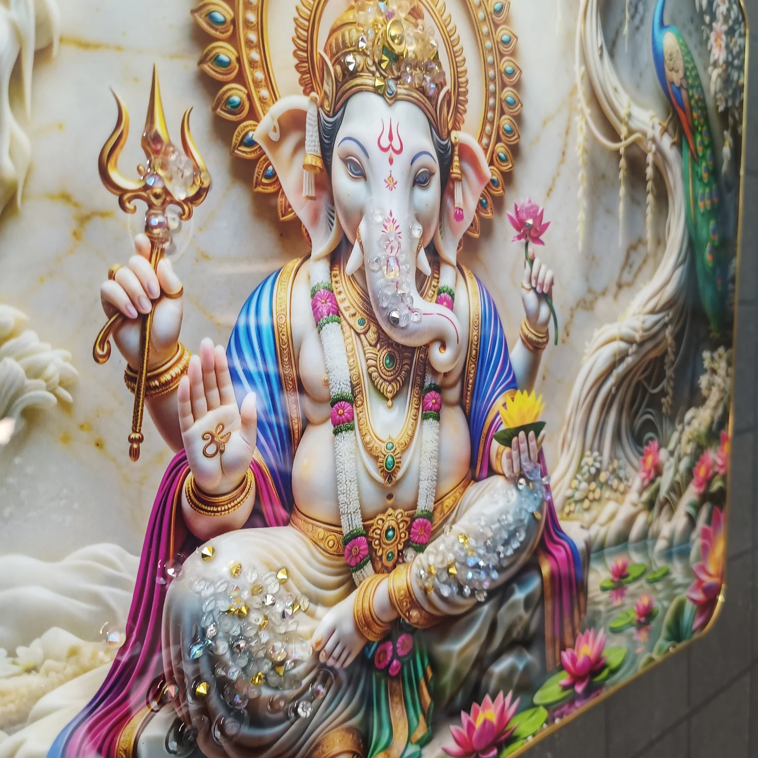 Premium Lord Ganesha Wall Art Frame | Luxury Golden Frame Home Decor - Image 5