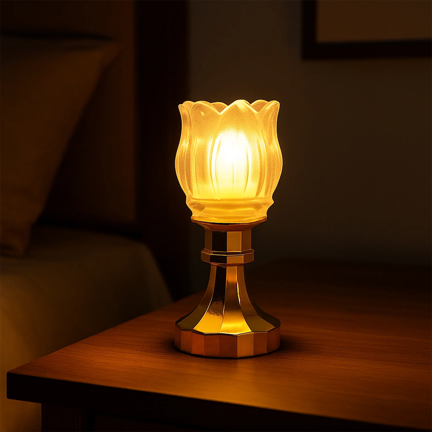 Premium Lotus Shaped LED Decorative Lamp with Stand - Image 3