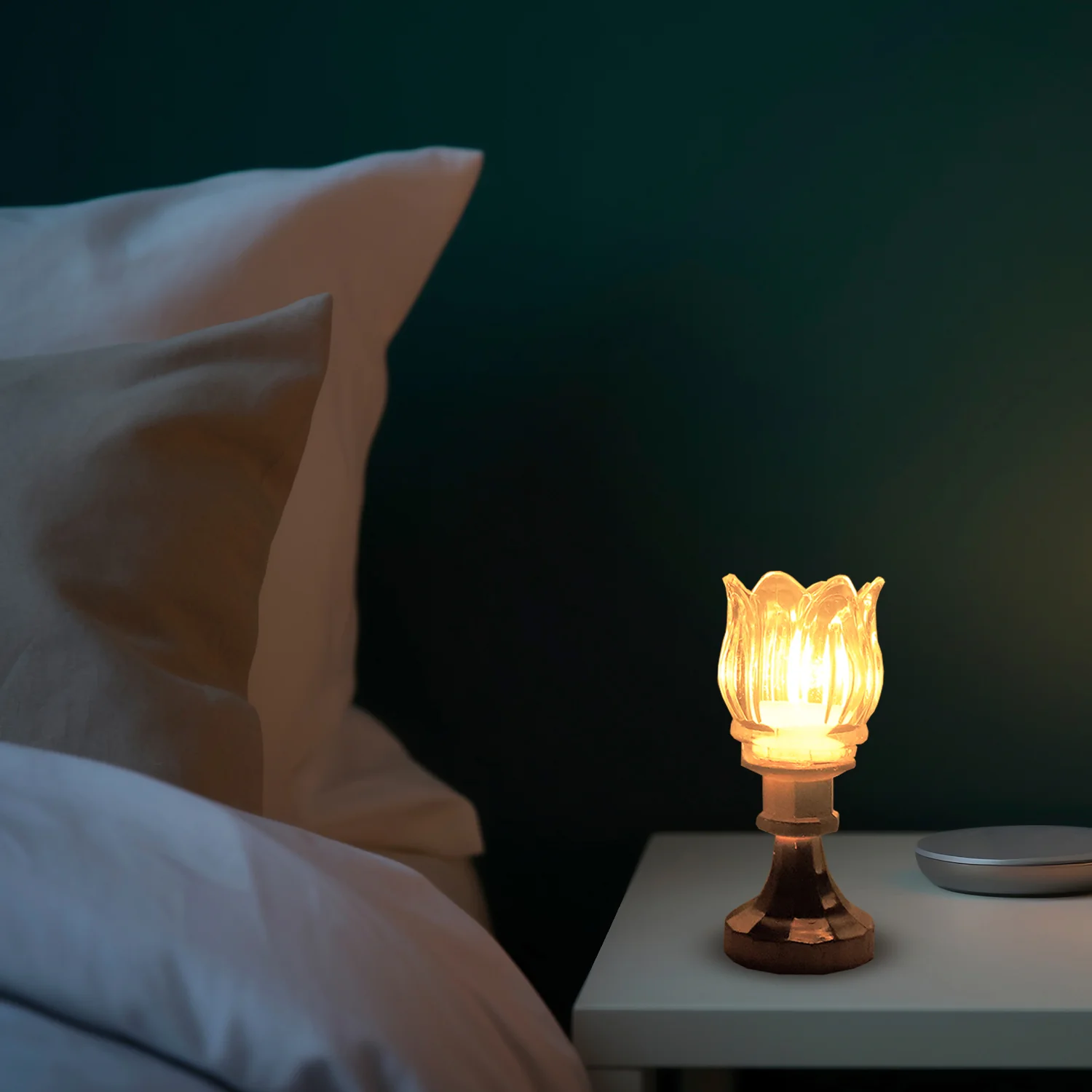 Premium Lotus Shaped LED Decorative Lamp with Stand - Image 6