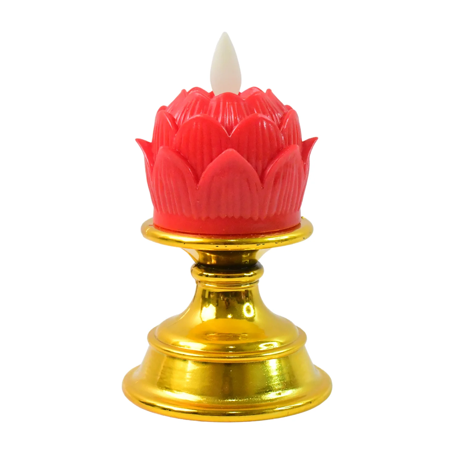 Premium Lotus Shaped LED Flameless Candle with Decorative Holder (1 Pc) - Image 5