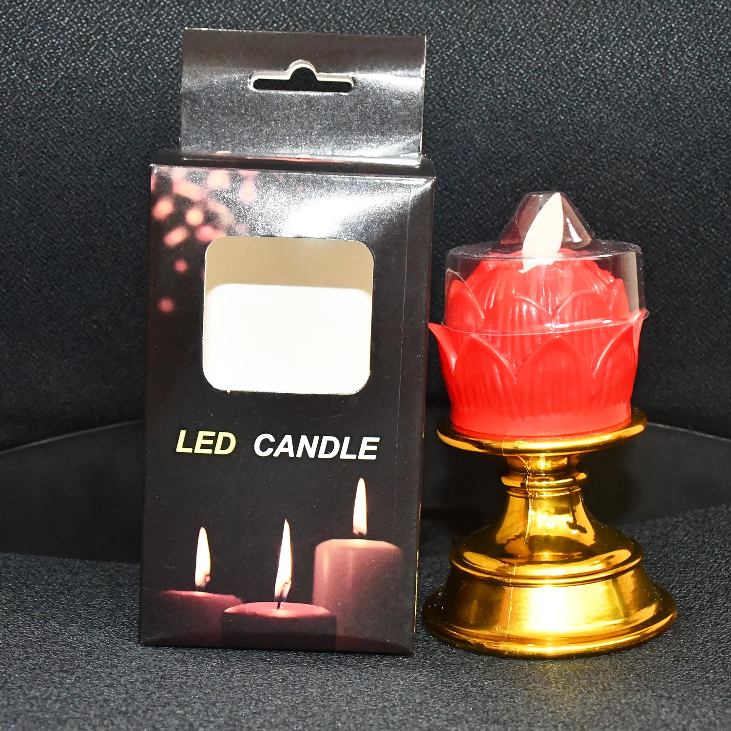 Premium Lotus Shaped LED Flameless Candle with Decorative Holder (1 Pc) - Image 7