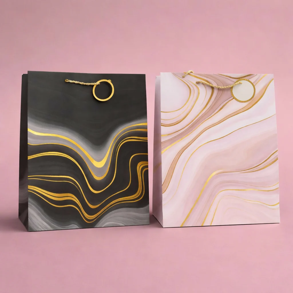 Premium Marble Design Gift Bag with Handle Paper Carry Bag (1 PC) - Image 2